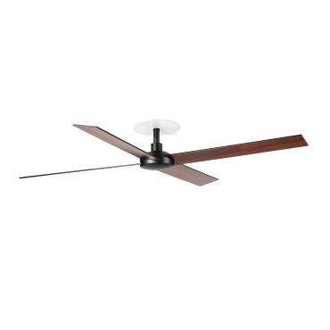 Faro Rudder L 4 - Deckenventilator mit Einbaufassung - Ø 132 cm - matt schwarz und walnuss