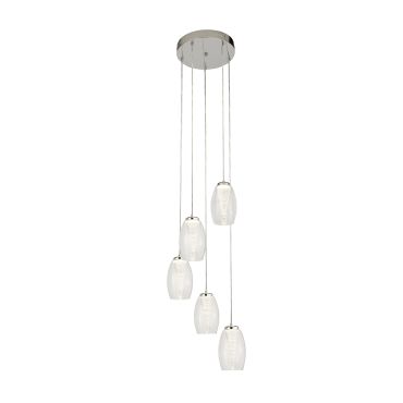 Searchlight Cyclone - Pendelleuchte - Ø 35 x 150 cm - 27W dimmbare LED inkl - Chrom und transparent