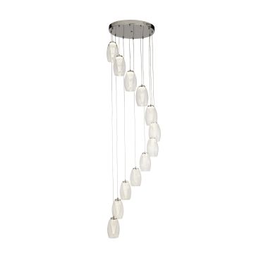 Searchlight Cyclone - Pendelleuchte - Ø 52 x 200 cm - 63W dimmbare LED inkl - Chrom und transparent