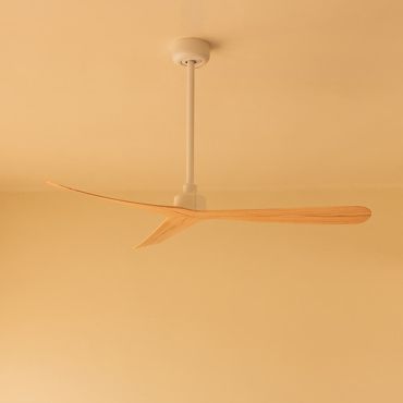 Faro Rocker M - Deckenventilator - Ø 132 cm - matt weiß und Eschenholz