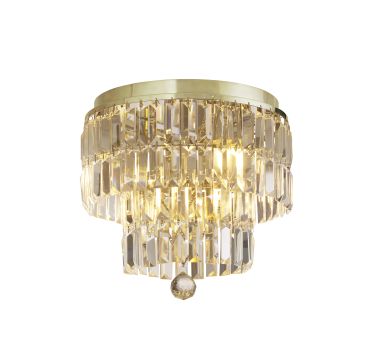 Searchlight Empire - Deckenleuchte - Ø 34 x 33 cm - IP44 - Messing satiniert und champagnerfarben