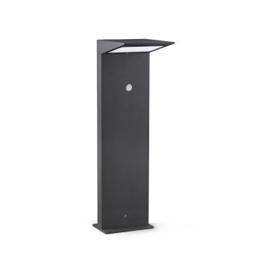 Faro Soleil - solarbetriebener Gartenpfosten mit Bewegungsmelder - 16,5 x 14 x 51 cm - 2W LED inkl. - IP54 - dunkelgrau
