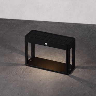 Nova Luce Berni - solarbetriebener Gartenpfosten mit Sensor - 23 x 15,5 x 8,6 cm - 2W LED inkl. - IP65 - dunkel anthrazit