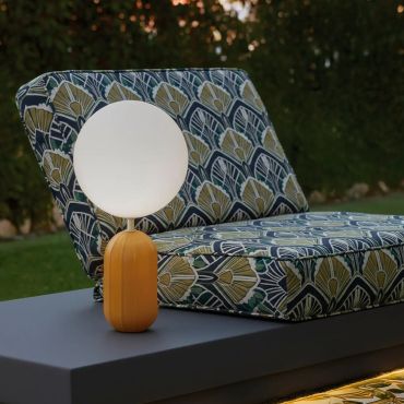 New Garden Monica 50 - aufladbare Tischleuchte mit Fernbedienung - Ø 25 x 51,3 cm - 7W LED inkl. - IP54 - Senfgelb
