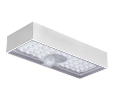 Century Italia Domino - solarbetriebene Außenwandleuchte mit Sensor - 9,7 x 4,3 x 23 cm - 6W LED inkl. - IP65 - weiß