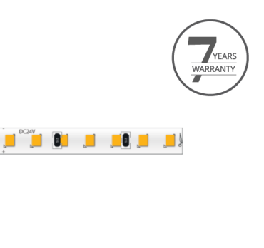 KLUS LED Streifen - 0.5cm breit, 500cm lang - 24Vdc - dimmbar - 9.1W LED pro Meter - 196 LEDs pro Meter - IP20 - 3000K
