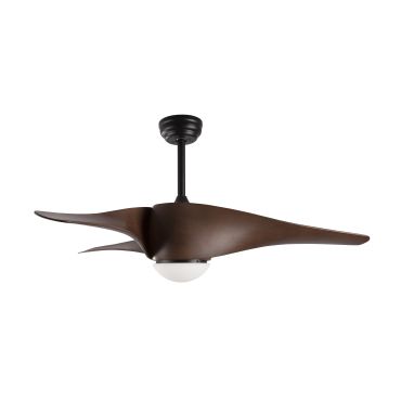 Nova Luce Breeze - Deckenventilator mit Licht und Fernbedienung - Ø 132 x 58 cm - 18W LED inkl. - mattschwarz und dunkelbraun