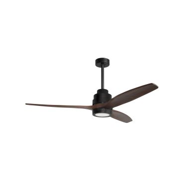 Nova Luce Sabal - Deckenventilator mit Licht und Fernbedienung - Ø 132 x 48 cm - 12W LED inkl. - braun und mattschwarz