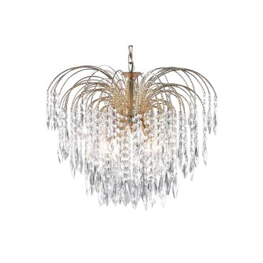 Searchlight Waterfall - Hängeleuchte - Ø 53 x 98 cm - gold und transparent
