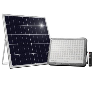 Century Italia Prometeo - Solarstrahler mit Tag- und Nachtsensor und Fernbedienung - 31 x 4,1 x 22,5 cm - 40W LED inkl. - IP65 - schwarz