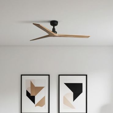 Faro Klim M - Deckenventilator - Ø 125 cm - matt schwarz und Kiefer
