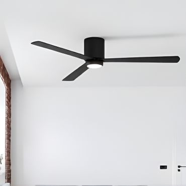 Nova Luce Dell - Deckenventilator mit Fernbedienung und Lichtoption - Ø 121,9 x 18,2 cm - schwarz