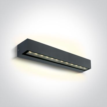 ONE Light Linear Outdoor Series Double Sided - Wandleuchte - 38 x 7,6 x 6,6 cm - 2 x 10W LED inkl. - IP65 - anthrazit
