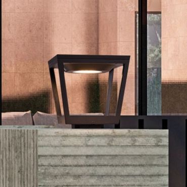 Nova Luce Cuppa - solarbetriebener Gartenpfosten mit Sensor - 24,4 x 23,9 x 24,4 cm - 2W LED inkl. - IP54 - dunkel anthrazit