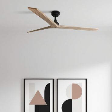 Faro Klim L - Deckenventilator - Ø 150 cm - matt schwarz und Kiefer