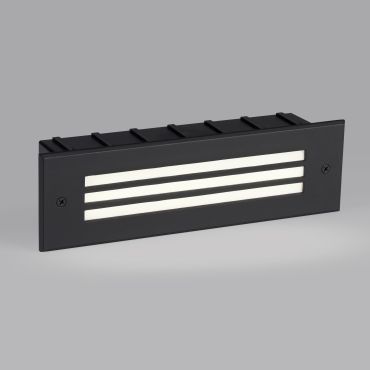 Nova Luce Off - Wandeinbauleuchte - 25,6 x 7,6 x 5,3 cm - 6W LED inkl. - IP65 - Sand schwarz