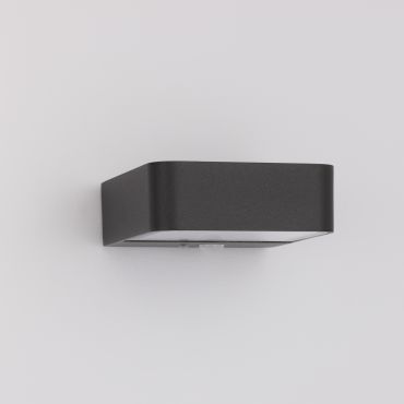 Nova Luce Trendo - Außen-Solar-Wandleuchte mit Bewegungsmelder - 12,2 x 5 x 14,6 cm - 2W LED inkl. - IP65 - dunkel anthrazit
