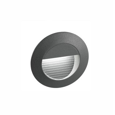 Nova Luce Krypton - Wandeinbauleuchte - Ø 8 x 5,5 cm - 3W LED inkl. - IP54 - dunkelgrau