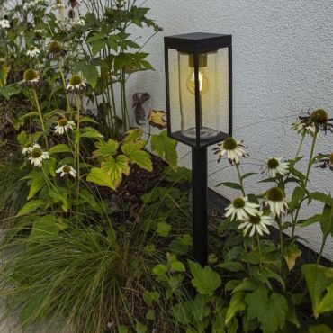Lutec Flair - Solar Gartenpfosten - 12 x 12 x 76 cm - 2W LED inkl. - IP44 - schwarz