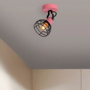 Lucide Pola - Aufbaustrahler 1L - 13 x 10,5 x 15 cm - rosa