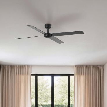 Faro Rudder L 4 - deckenventilator - Ø 132 cm - matt schwarz und dunkles walnussholz