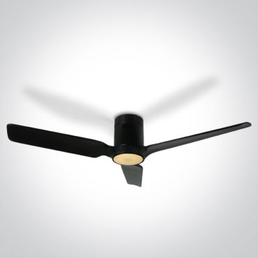 ONE Light Black Body - Deckenventilator mit Licht und Fernbedienung - Ø 132 x 27 cm - schwarz