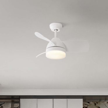 Nova Luce Nerina - Deckenventilator mit Licht und Fernbedienung - Ø 76 x 49 cm - 18W LED inkl. - matt weiß