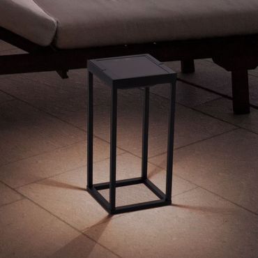Nova Luce Tegolo - tragbare Solar-Tischleuchte mit USB-Anschluss - 15,1 x 39,2 x 16,6 cm - 2W LED incl. -  IP54 - dunkel anthrazit