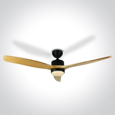 ONE Light Black Body - Deckenventilator mit Licht und Fernbedienung - Ø 132 x 37 cm - 22W LED inkl. - schwarz