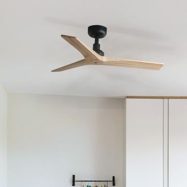 Faro Klim S - Deckenventilator - Ø 92,5 cm - matt schwarz und Kiefer