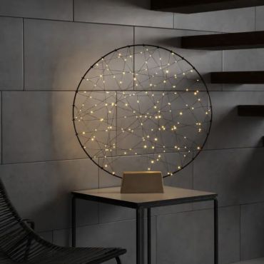 Konstsmide Weihnachtsbeleuchtung - Traumfänger mit 4-stufigem Dimmer - 60 x 5 x 64 cm - mattschwarz