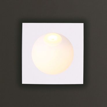 Maxlight Time - Wandeinbauleuchte - Ø 8 x 4 cm - 2W LED inkl. - IP54 - weiß