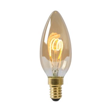 Lucide LED-Lampe - Glühbirne dimmbar - Ø 3,5 x 9,8 cm - E14 - 3W - 2200K - bernsteinfarben