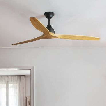Faro Alo L - Deckenventilator - Ø 152 cm - matt schwarz und Kiefer