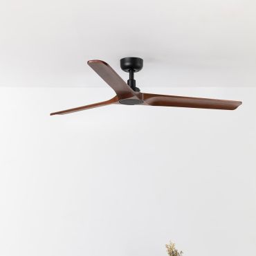 Faro Heywood L - Deckenventilator - Ø 132 cm - matt schwarz und dunkle walnuss