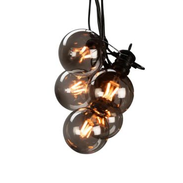 Konstsmide - dekoratives Partylichtset mit Dimmfunktion und austauschbaren LED - 4,5m Länge mit 10m Kabel - 10 LED Birnen inkl - 7W - IP44 - schwarz