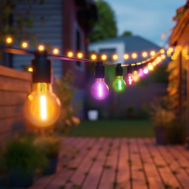 Century Italia Fiesta – 8,5 m Lichterkette, davon 3,34 m Zuleitung – 10 x 6W LED inkl. – IP44 – mehrfarbig