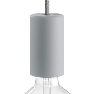 Creative Cables Eiva Elegant - E27 Fassung mit Silikonkabelhalter - Ø 6 x 10,5 cm - IP65 - gletschergrau