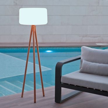 New Garden Chloe - wiederaufladbare Stehleuchte mit Solarpanel - Ø 45 x 140 cm - 4.5W dimmbare LED inkl - IP65 - weiß