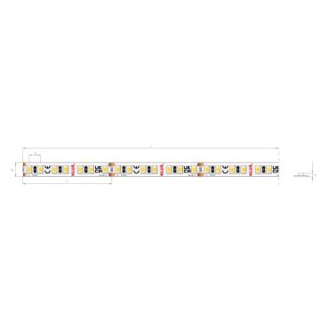 KLUS LED Streifen - 0.8cm breit, 500cm lang - 24Vdc - dimmbar - 9.6W LED pro Meter - 140 LEDs pro Meter - IP20 - 3000K