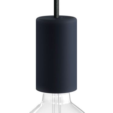 Creative Cables Eiva Elegant - E27 Fassung mit Silikonkabelhalter - Ø 6 x 10,5 cm - IP65 - kohlschwarz
