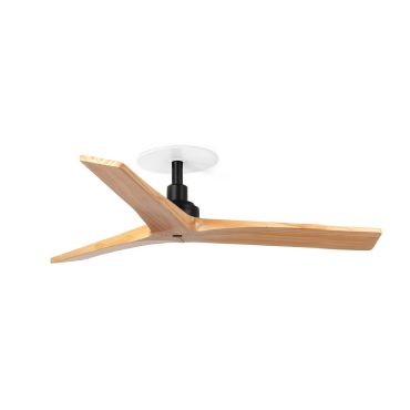 Faro Klim S - Deckenventilator mit Einbaufassung - Ø 92,5 cm - matt schwarz und Kiefer
