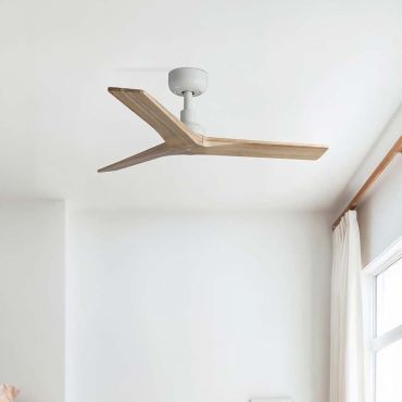 Faro Klim S - Deckenventilator - Ø 92,5 cm - matt Weiß und Kiefer