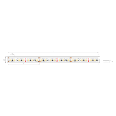 Kluspaket LED-Streifen - Breite 1cm, Länge 500cm - 24Vdc - dimmbar - 9,6W LED pro Meter - 140 LED pro Meter - IP65
