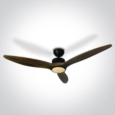 ONE Light Black Body - Deckenventilator mit Licht und Fernbedienung - Ø 132 x 35 cm - schwarz und dunkelbraun