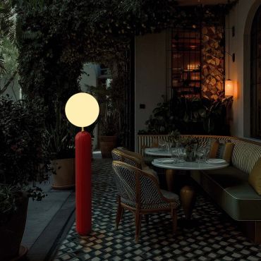 New Garden Monica 150 - Aufladbare Stehleuchte mit Fernbedienung - Ø 35 x 153 cm - 7W LED inkl. - IP54 - bordeauxrot - 3000K-6500K