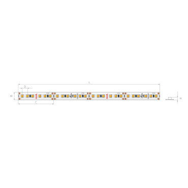 KLUS LED-Streifen - 0,8 cm breit, 500 cm lang - 24 V DC - dimmbar - 9,6 W LED pro Meter - IP20 - 3000 K