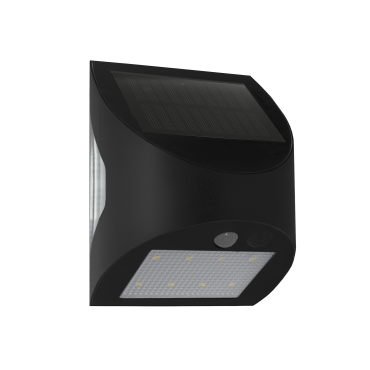 Century Italia Arcadia Max - solarbetriebene Außenwandleuchte mit Sensor - 10,5 x 8 x 13 cm - 3W LED inkl. - IP65 - schwarz