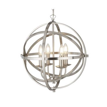 Searchlight Orbit - Kronleuchter - Ø 46 x 116 cm - satiniert silber
