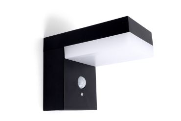 Integral LED True – solar-außenwandleuchte mit bewegungsmelder – 9,5 x 12,5 x 16,5 cm – 6W LED inkl. – IP44 – schwarz